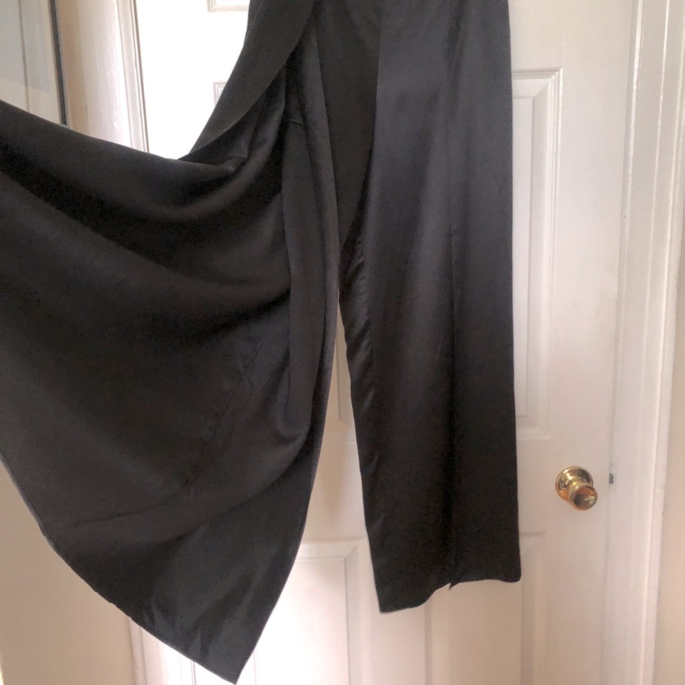 lilysilk silk pants satin black wide palazzo slits built-in shorts sz 28 - Picture 3 of 5
